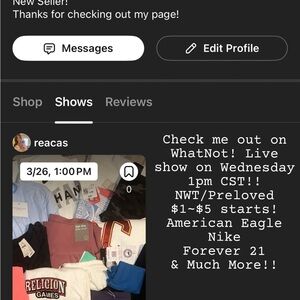 Check me out on WhatNot! New seller! Please Give Me a Follow!!
